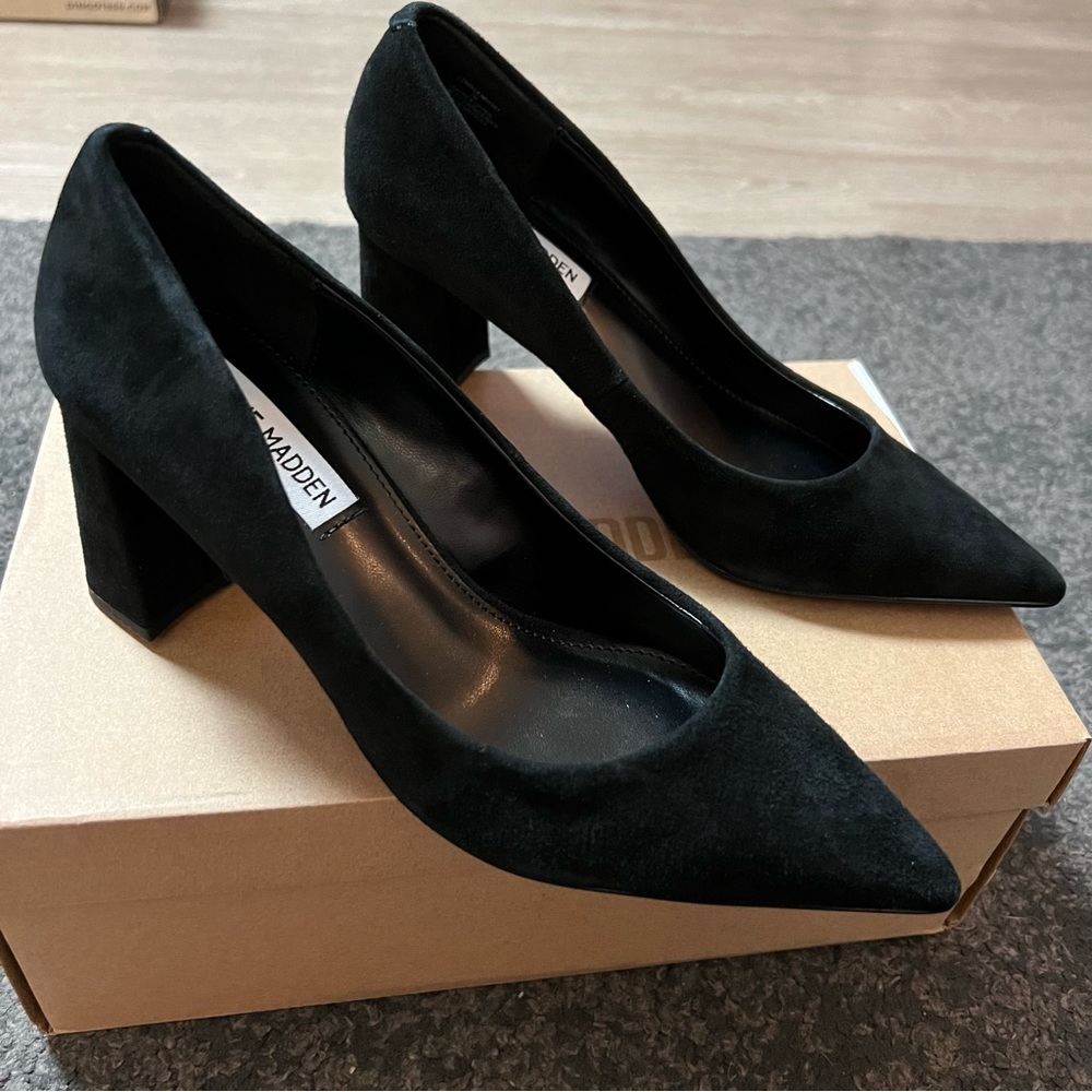 steve madden lend leather pointed toe pump
